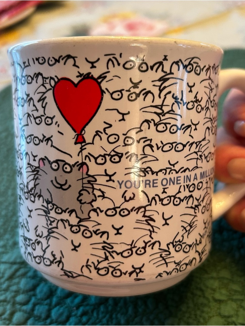Vintage Sandra Boynton “One in a Million” red heart mug